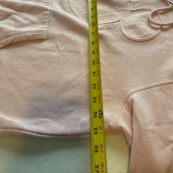 Disney H&M Mickey Logo Hoodie Pullover Pink Sweatshirt Women's Sz XL - Picture 6 of 8